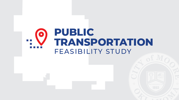 Public Transportation Study wording with map of the City of Moore